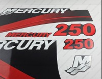 Mercury 250HP Optimax Saltwater Outboard Decal Kit RED